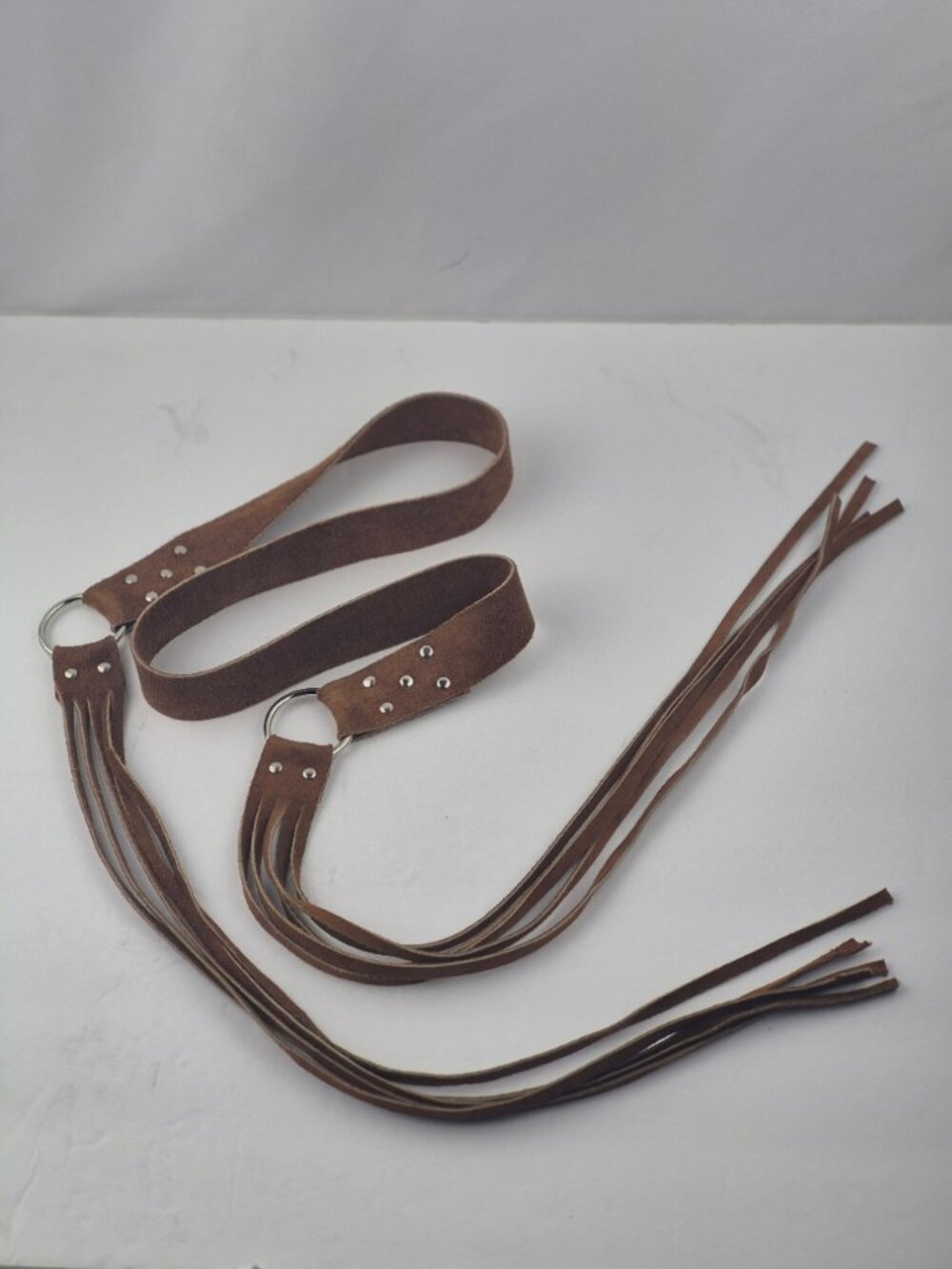 Suede Fringe Tie Waist O-Ring Belt Boho Festival Hippy Earthy Cowgirl Western